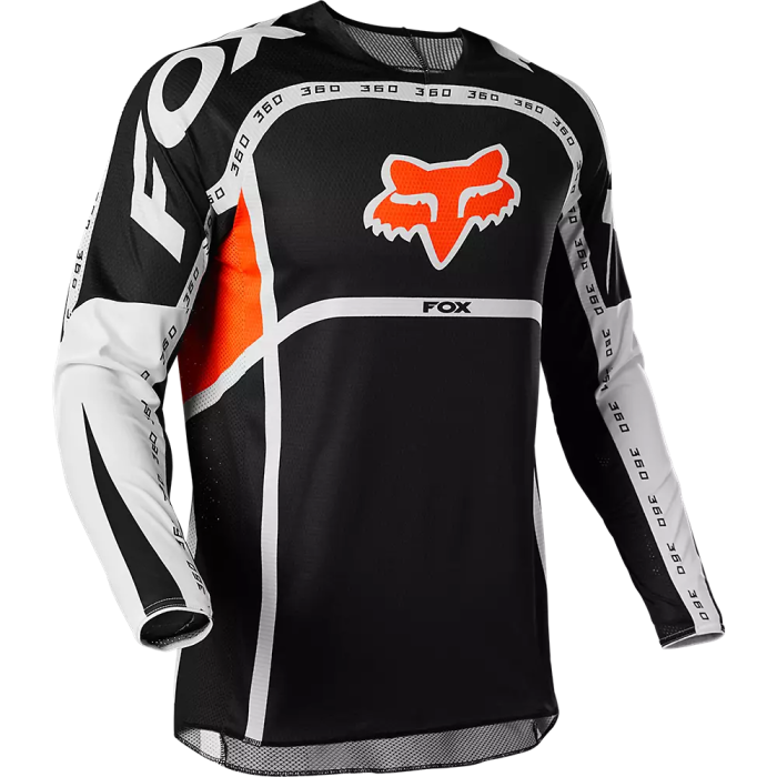 FOX RACING 360ジャージ ディバイド ジェイド M 32 Fox Racing 360 Dvide MX Jersey - Black / Orange - Phillip McCallen